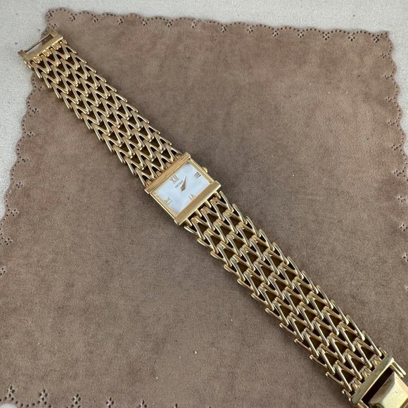 Vintage Seiko Gold Tone Watch with Bright Polish Gold Mesh Bracelet - Picture 7 of 10